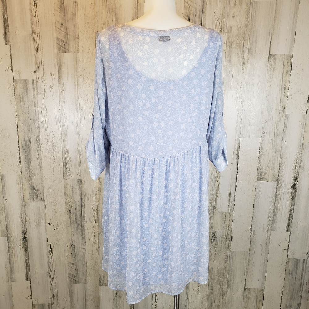 Torrid Blue Chiffon Babydoll Shirt Dress Sz 3X - Picture 3 of 6